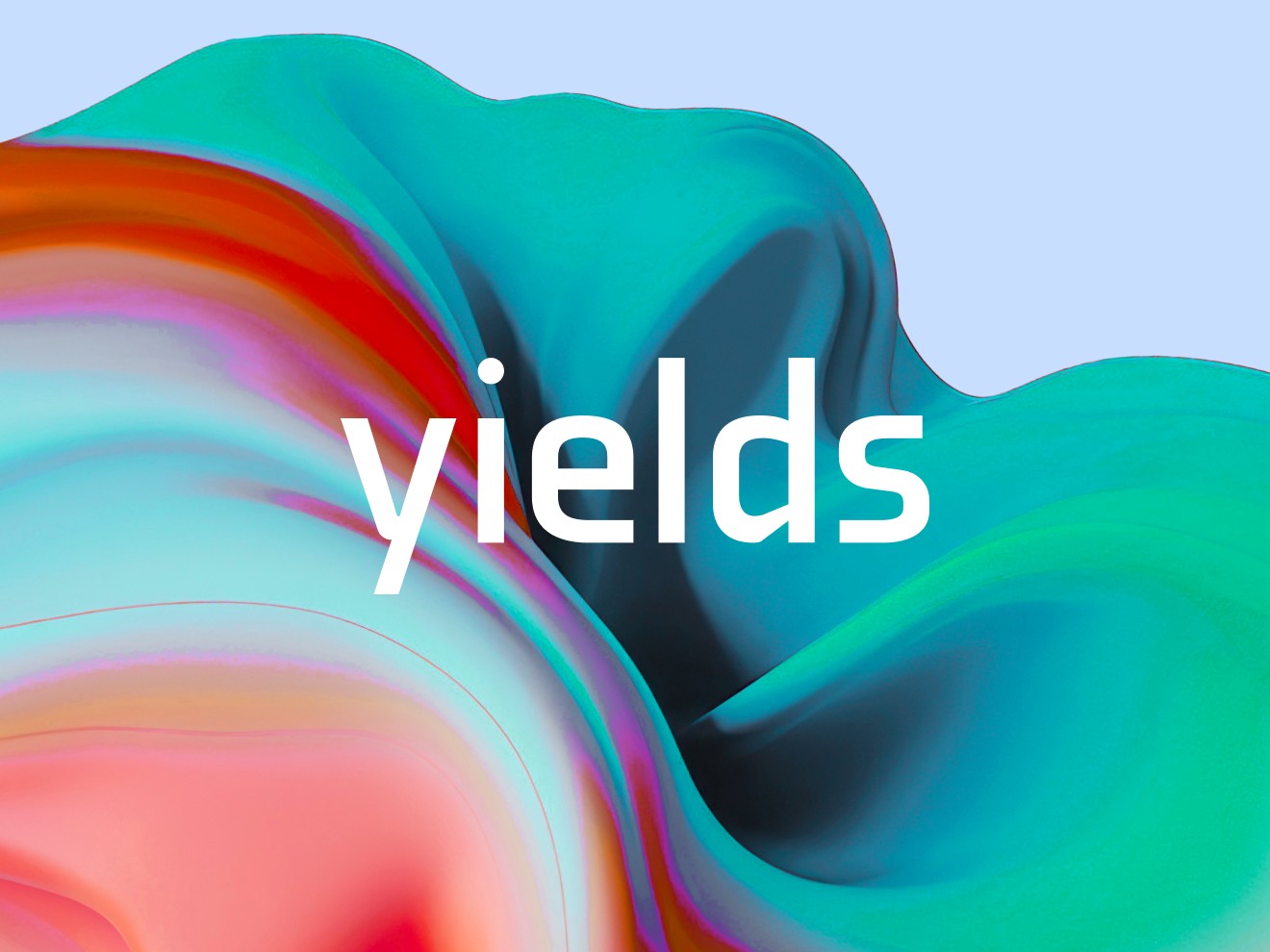 Yields wordmark over a fluid, data-driven gradient